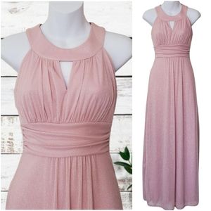 Pink Sparkling Sleeveless Elegant Long dress (prom, bridesmaid, wedding, formal)